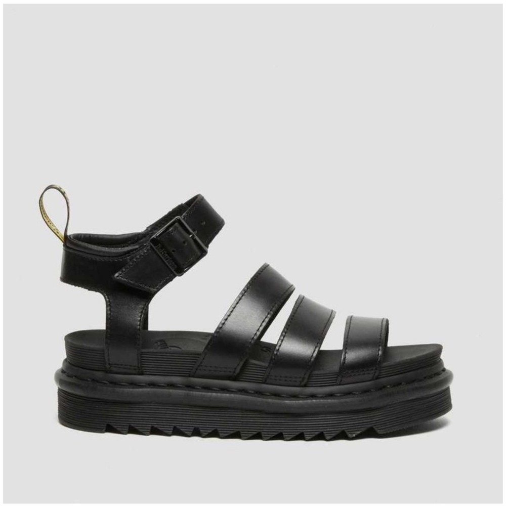 Dr Martens Blair Platform Gladiator‎ Sandals Black Buckle Chunky Sole Sz 11